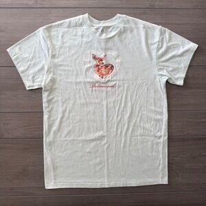 Isaac Morris Light Blue Deer Heart Graphic T Shirt Women's Size M